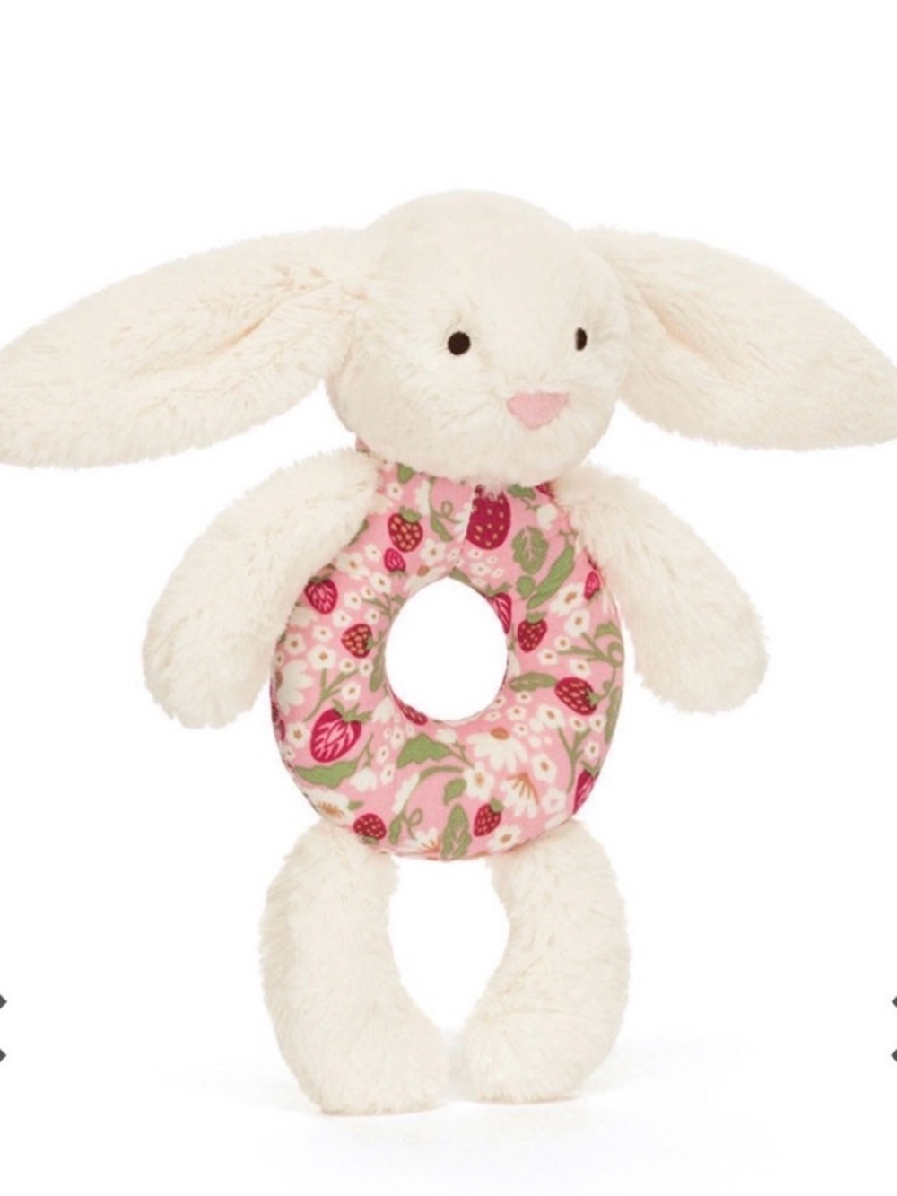Jellycat Blossom Cream Bunny 'Berry' Ring Rattle